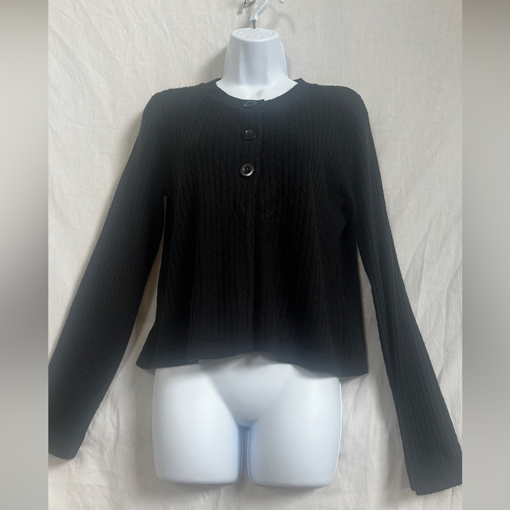 Luxe 360 black cardigan sweater